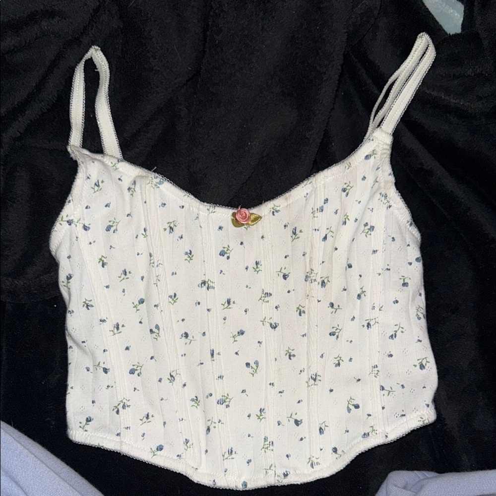 Floral White Camisole Top